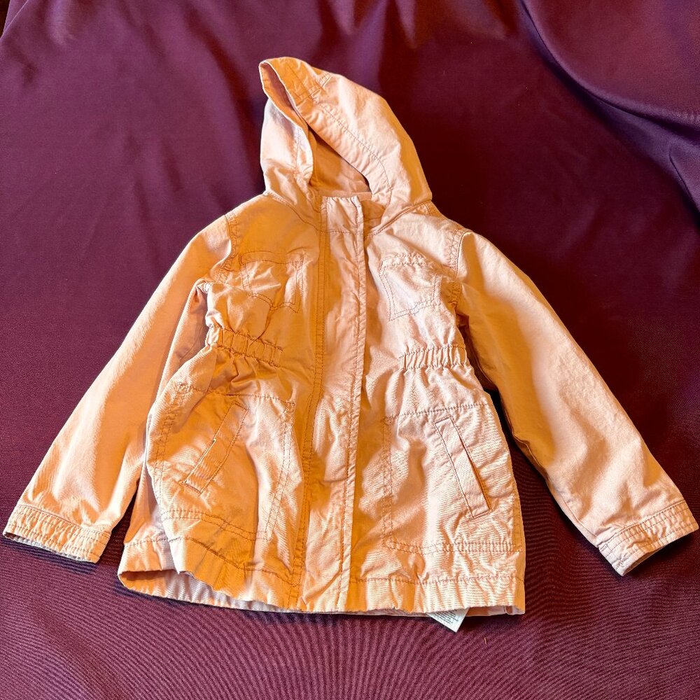 Old Navy Girls Pink Hooded Utility Jacket Size 5T Lightweight Spring Coat